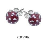 Circular Enamel Stud Earring STE-102